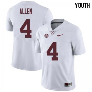 NCAA Youth Alabama Crimson Tide #4 Christopher Allen Stitched College Nike Authentic White Football Jersey XD17R44KY